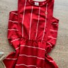 fernandaramoskids com br Vestido Infantil Feminino Rodado Vermelho Listrado de Branco1