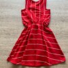 fernandaramoskids com br Vestido Infantil Feminino Rodado Vermelho Listrado de Branco2