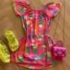 fernandaramoskids com br Vestido Infantil Feminino Soltinho Estampado Pink Flúor1