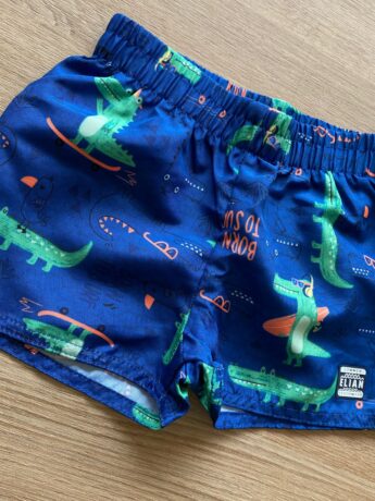 fernandaramoskids com br Bermuda Infantil Masculina Azul Estampada Jacaré1