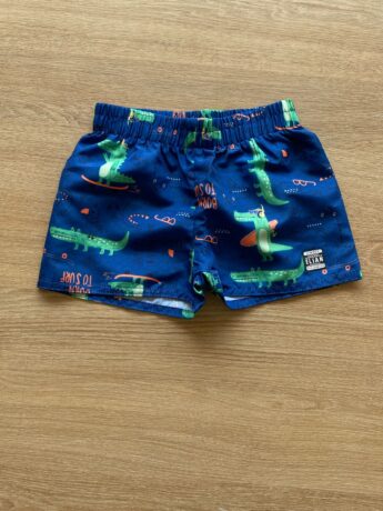 Bermuda Infantil Masculina Azul Estampada Jacaré Fernanda Ramos Kids