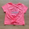 Blusa Cropped Manga Curta Lovely Rosa Neon Fernanda Ramos Kids