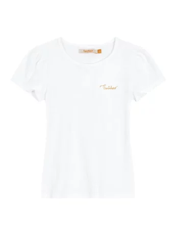 Blusa Manga Curta Infantil Feminina Branca Fernanda Ramos Kids