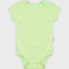 Body Infantil Unissex Manga Curta Verde Claro Fernanda Ramos Kids