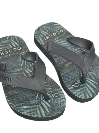 Chinelo Infantil Masculino Ogochi Estampado Folhagens Fernanda Ramos Kids