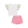 Conjunto Infantil Feminino Blusa Boxy e Short Saia Rosa Fernanda Ramos Kids