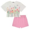 Conjunto Infantil Feminino Blusa Boxy Over e Short Rosa Fernanda Ramos kids