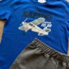fernandaramoskids com br Conjunto Infantil Masculino Camiseta Avião e Bermuda Cinza Mesclado1