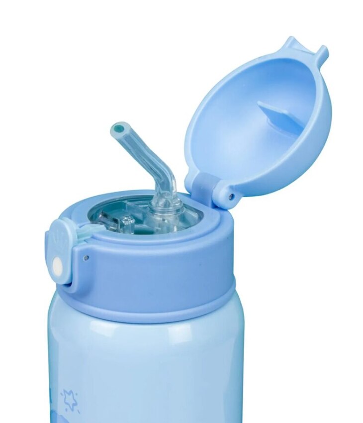 fernandaramoskids com br Garrafa Térmica Inox Infantil Masculina com Canudo Azul Planeta2