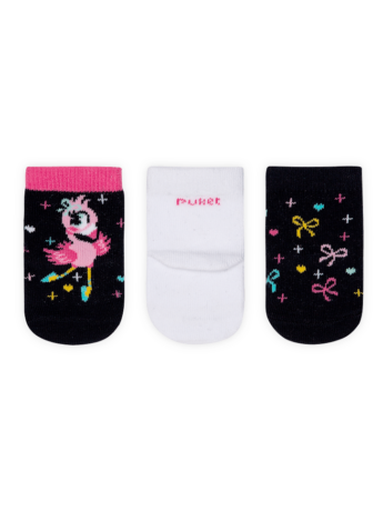 Kit 3 Meias Infantil Feminina Soquete Flamingo Fernanda Ramos Kids