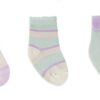 Kit com 3 Meias Infantil Feminina Antiderrapante Bege e Verde Urso Fernanda Ramos Kids