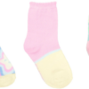 Kit com 3 Meias Infantil Feminina Cano Alto Coloridas Estampadas Fernanda Ramos Kids