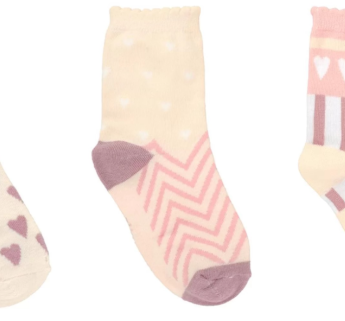 Kit com 3 Meias Infantil Feminina Cano Alto Estampadas Coloridas Fernanda Ramos Kids
