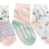 Kit com 3 Meias Infantil Feminina Coloridas Gatinha Fernanda Ramos kids