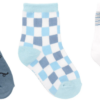 Kit com 3 Meias Infantil Masculina Azul e Branca Vídeo Game Fernanda Ramos Kids