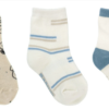 Kit com 3 Meias Infantil Masculina Bege e Off White Cachorro Fernanda Ramos Kids