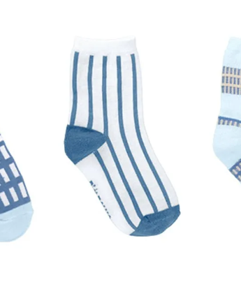 Kit com 3 Meias Infantil Masculina Estampadas Coloridas Fernanda Ramos Kids