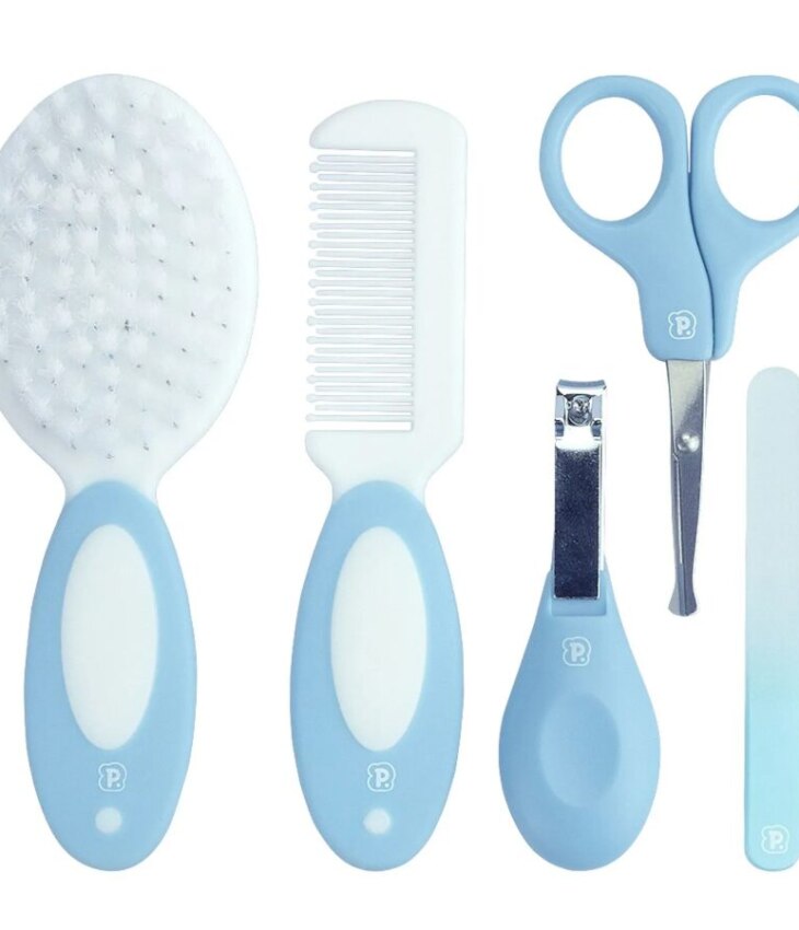 Kit Cuidados com 5 Peças + Nécessaire Infantil Masculino Azul Fernanda Ramos Kids
