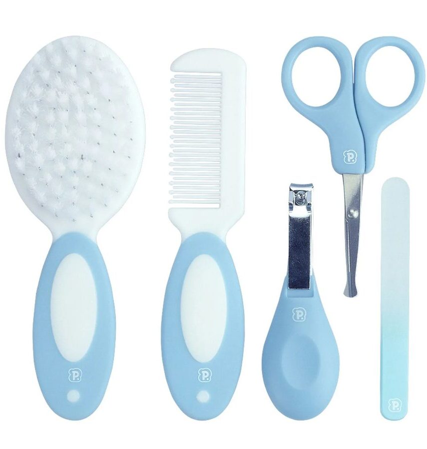 Kit Cuidados com 5 Peças + Nécessaire Infantil Masculino Azul Fernanda Ramos Kids