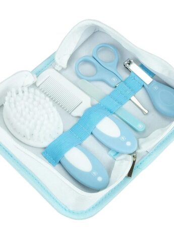 Kit Cuidados com 5 Peças + Nécessaire Infantil Masculino Azul Fernanda Ramos Kids