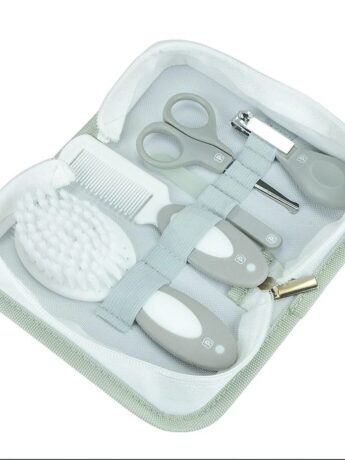 Kit Cuidados com 5 Peças + Nécessaire Infantil Masculino Cinza Fernanda Ramos Kids
