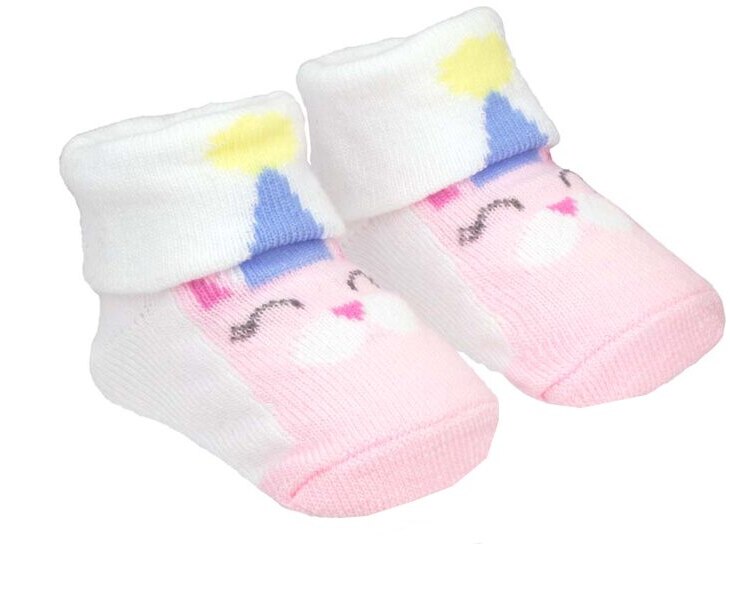 fernandaramoskids com br kit Meia com 2 Pares Rn Branca Arco Íris e Ursinho2