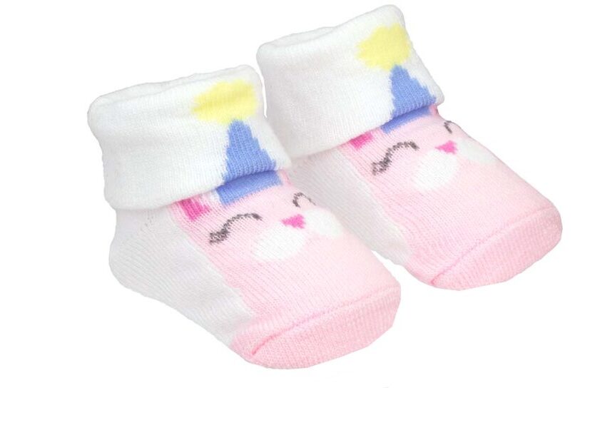 fernandaramoskids com br kit Meia com 2 Pares Rn Branca Arco Íris e Ursinho2