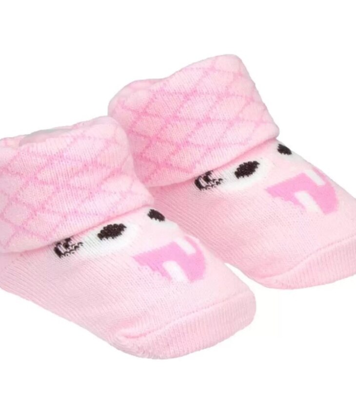 fernandaramoskids com br kit Meia com 2 Pares Rn Rosa e Rosé Monstrinha2