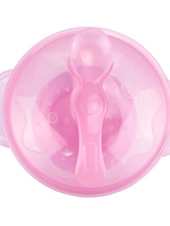 fernandaramoskids com br Kit Refeição Pimpolho Bowl com Colher Infantil Feminino Rosa1
