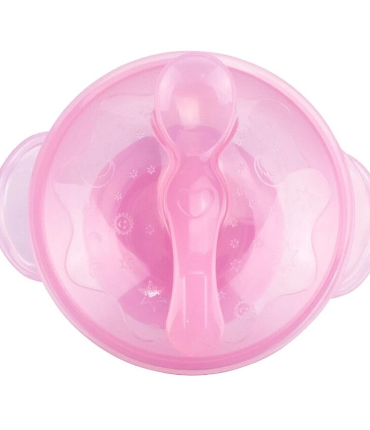 fernandaramoskids com br Kit Refeição Pimpolho Bowl com Colher Infantil Feminino Rosa1