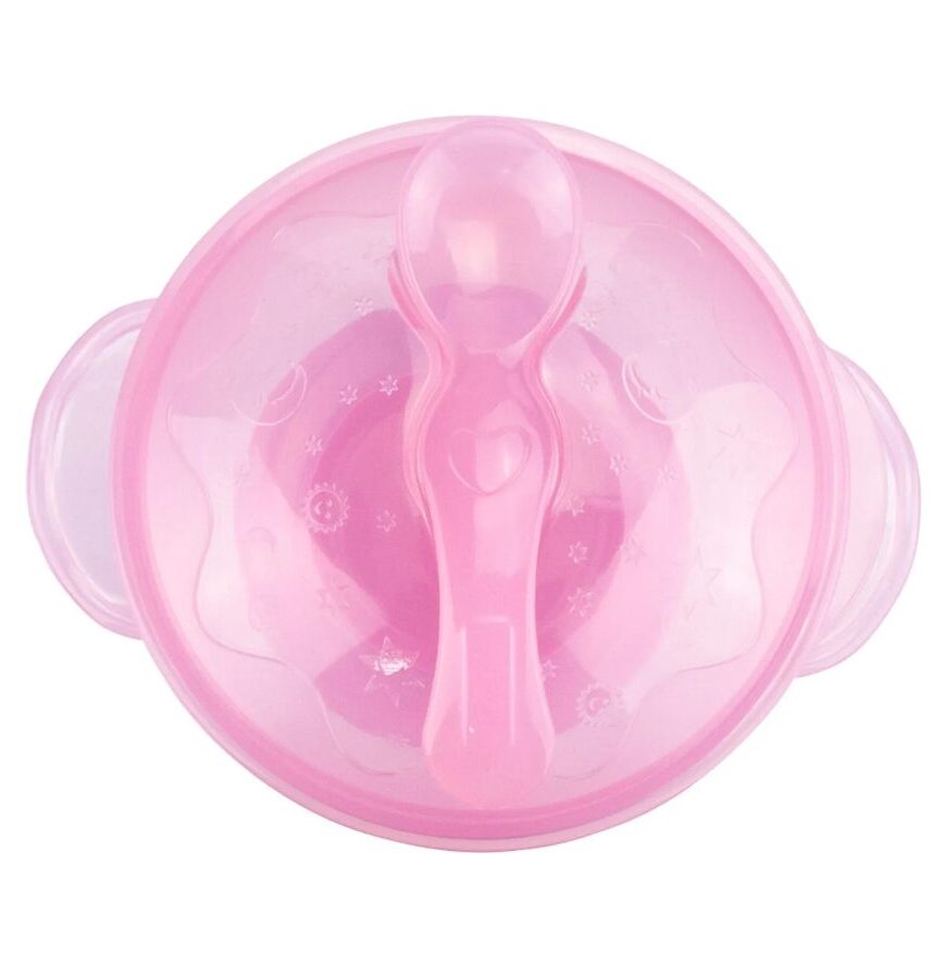 fernandaramoskids com br Kit Refeição Pimpolho Bowl com Colher Infantil Feminino Rosa1