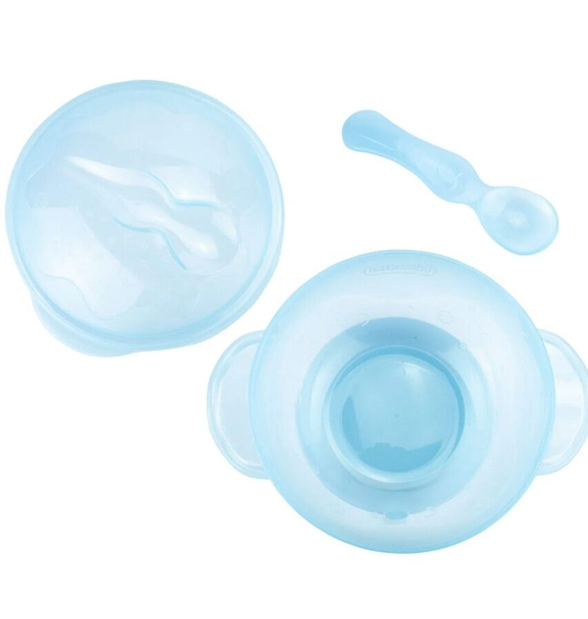 fernandaramoskids com br Kit Refeição Pimpolho Bowl com Colher Infantil Masculino Azul2