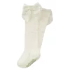 Meia 3/4 Infantil Feminina com Laço Off White Fernanda Ramos Kids