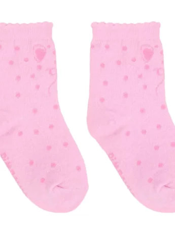 Meia Infantil Feminina Cano Alto Antiderrapante Rosa Onça Fernanda Ramos Kids