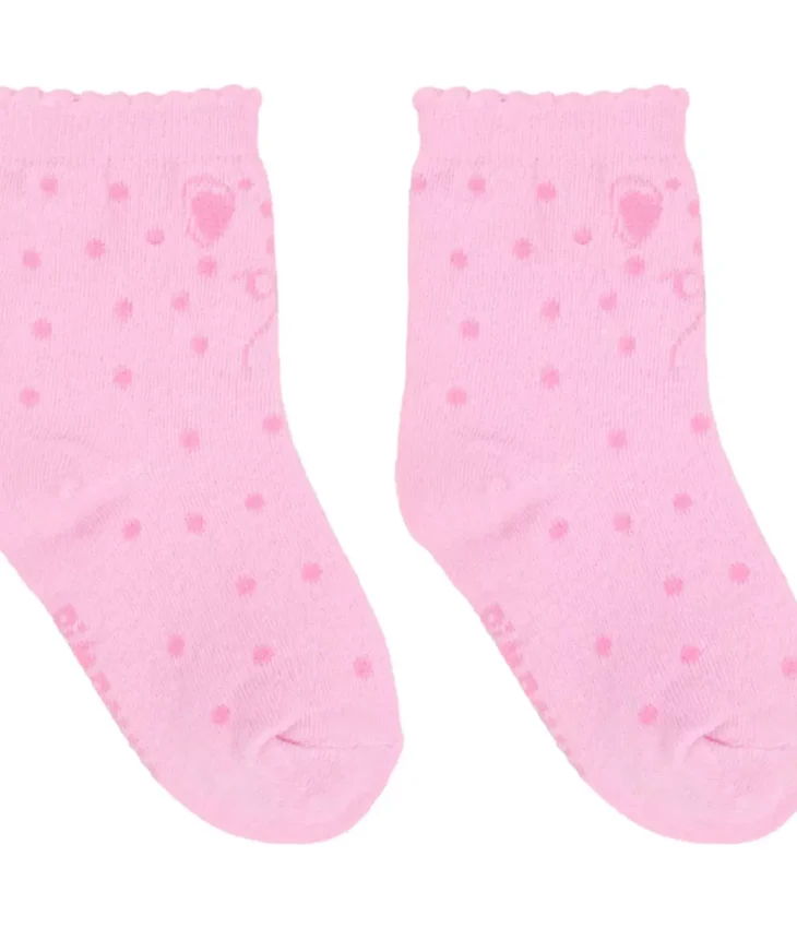 Meia Infantil Feminina Cano Alto Antiderrapante Rosa Onça Fernanda Ramos Kids