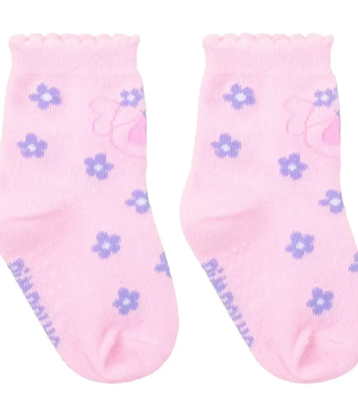 Meia Infantil Feminina Cano Alto Antiderrapante Rosa Porquinha Fernanda Ramos Kids