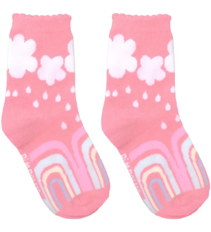 Meia Infantil Feminina Cano Alto Rosa Arco Íris Fernanda Ramos Kids