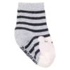 Meia Infantil Masculina Antiderrapante Cinza Urso Fernanda Ramos Kids