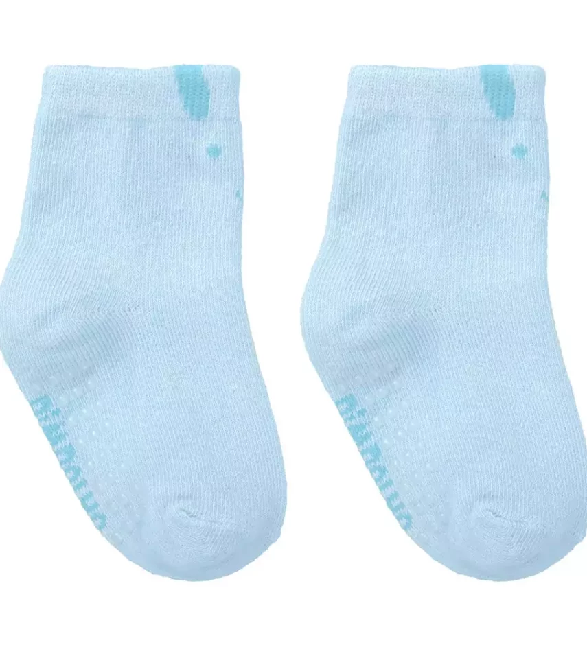 Meia Infantil Masculina Cano Alto Antiderrapante Azul Coelhinho Fernanda Ramos Kids