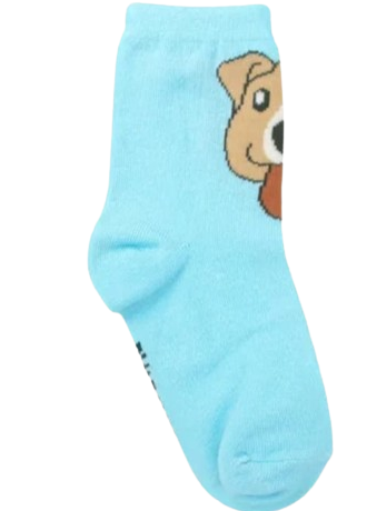 Meia Infantil Masculina Cano Alto Azul Cachorro Fernanda Ramos Kids