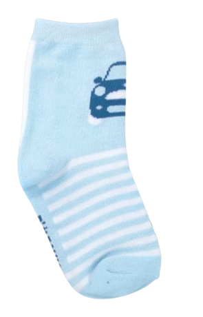 Meia Infantil Masculina Cano Alto Azul Listrado Carro Fernanda Ramos kids
