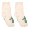 Meia Infantil Masculina Cano Alto Bege Dinossauro Fernanda Ramos Kids