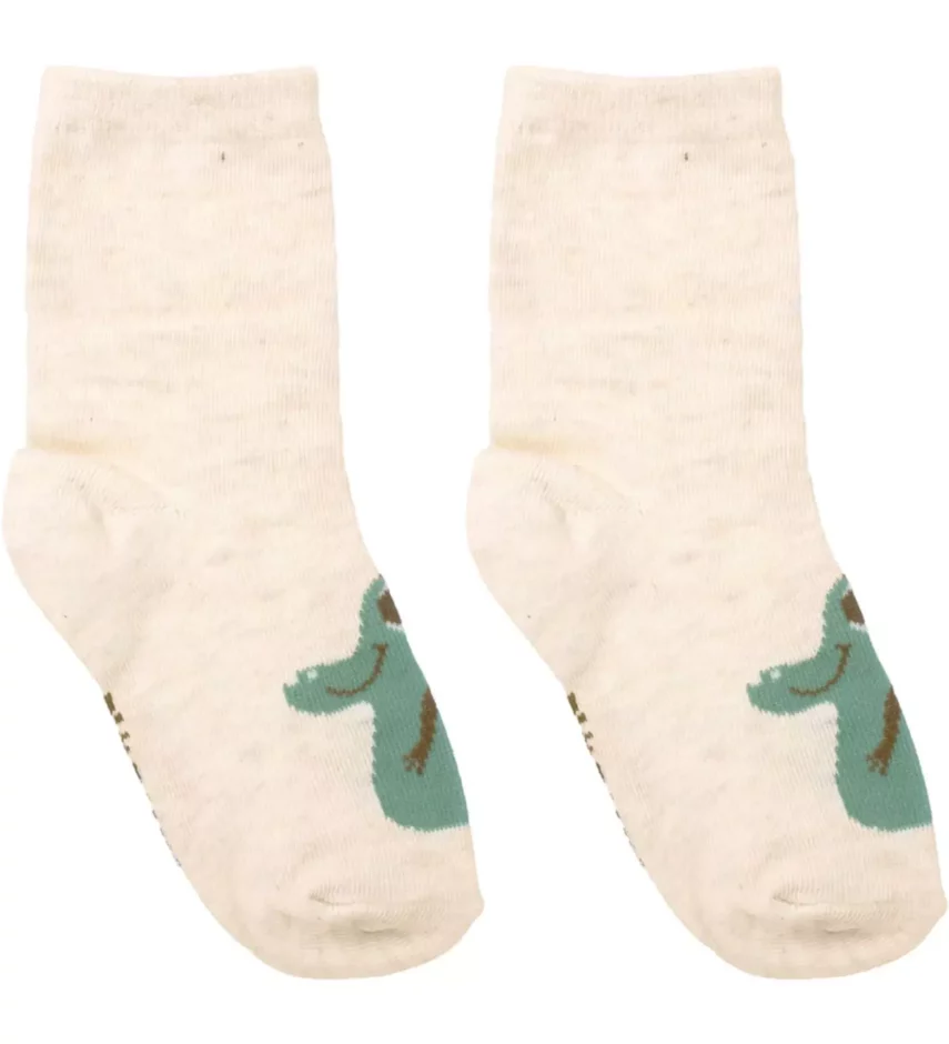 Meia Infantil Masculina Cano Alto Bege Dinossauro Fernanda Ramos Kids