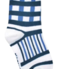 Meia Infantil Masculina Cano Alto Branca Listrada de Azul Fernanda Ramos Kids