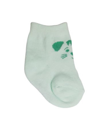 Meia Infantil Masculina Cano Baixo Verde Gatinho Fernanda Ramos Kids