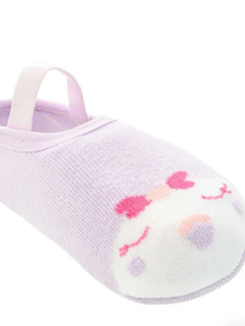 Meia Infantil Sapatilha Feminina Antiderrapante Lilás Estampada Fernanda Ramos Kids