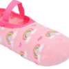 Meia Infantil Sapatilha Feminina Antiderrapante Rosa Arco Íris Fernanda Ramos Kids