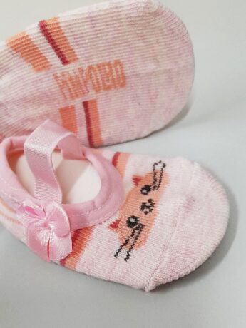 Meia Infantil Sapatilha Feminina Rosa Gatinha Fernanda Ramos Kids