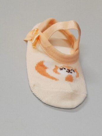 fernandaramoskids com br Meia Infantil Sapatilha Feminina Salmão Raposinha1