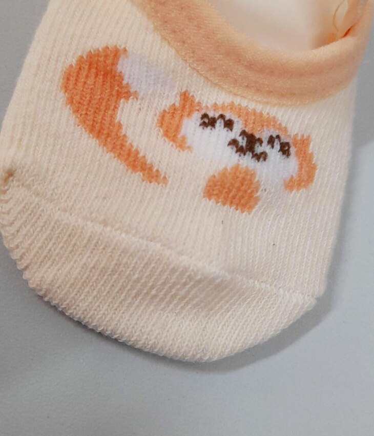 fernandaramoskids com br Meia Infantil Sapatilha Feminina Salmão Raposinha3